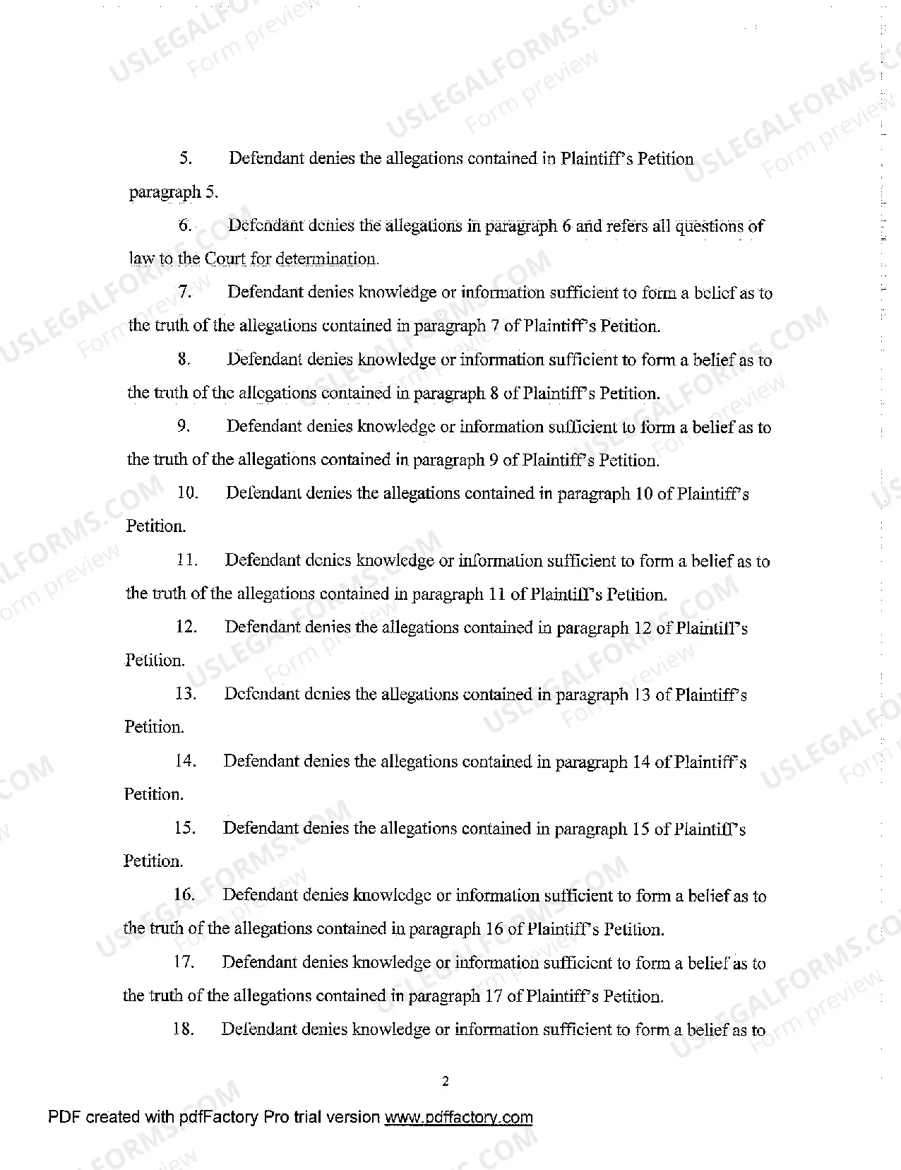 Preview A04 Defendant's Answer, Affirmative Defenses, and Crossclaims Against Co-Defendant