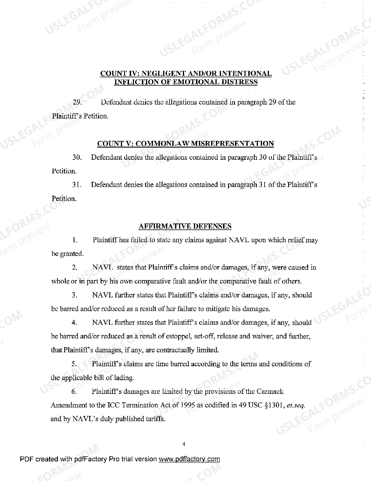 Preview A04 Defendant's Answer, Affirmative Defenses, and Crossclaims Against Co-Defendant