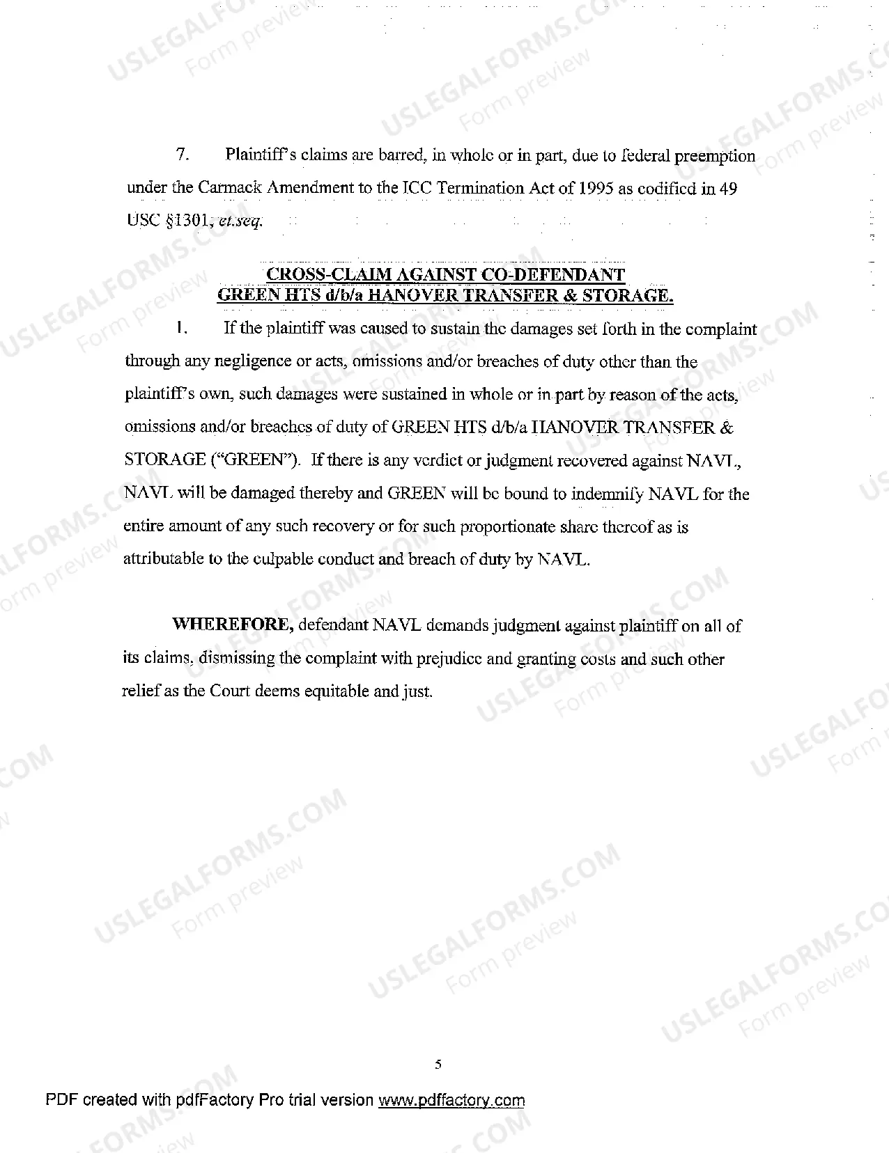 Preview A04 Defendant's Answer, Affirmative Defenses, and Crossclaims Against Co-Defendant
