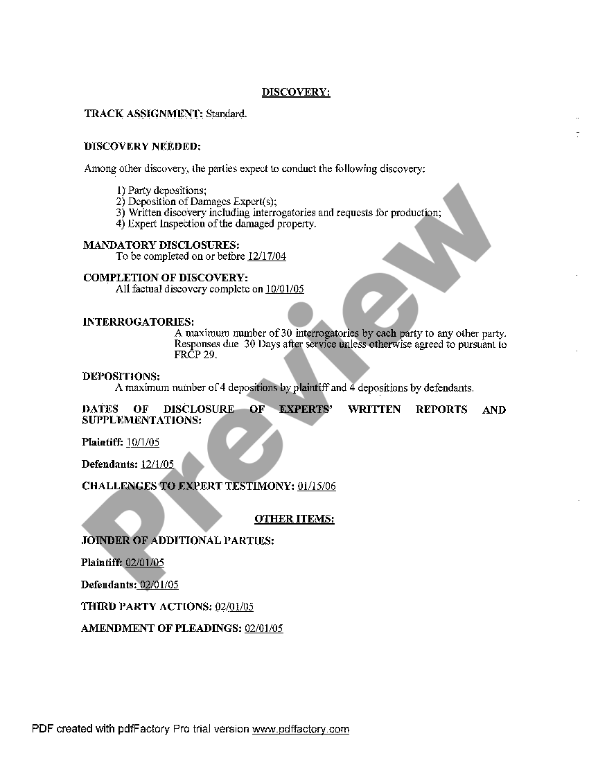 New Hampshire Rule 26 Joint Discovery Plan US Legal Forms