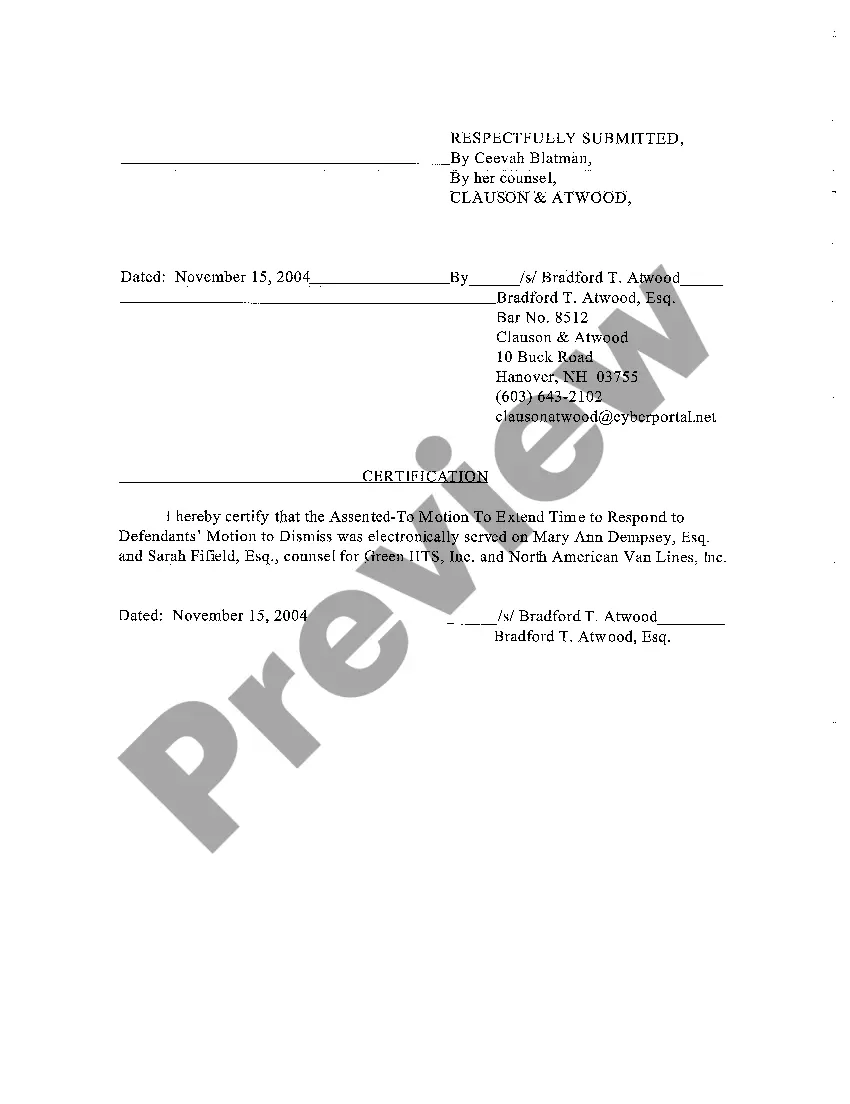 Get A12 Assented-to Motion to Extend Time to Respond to Defendant's Motion to Dismiss Preview A12 Assented-to Motion to Extend Time to Respond to Defendant's Motion to Dismiss