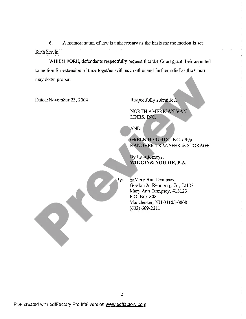 Preview A14 Defendants' Assented-to Motion for Extension of Time to File Reply