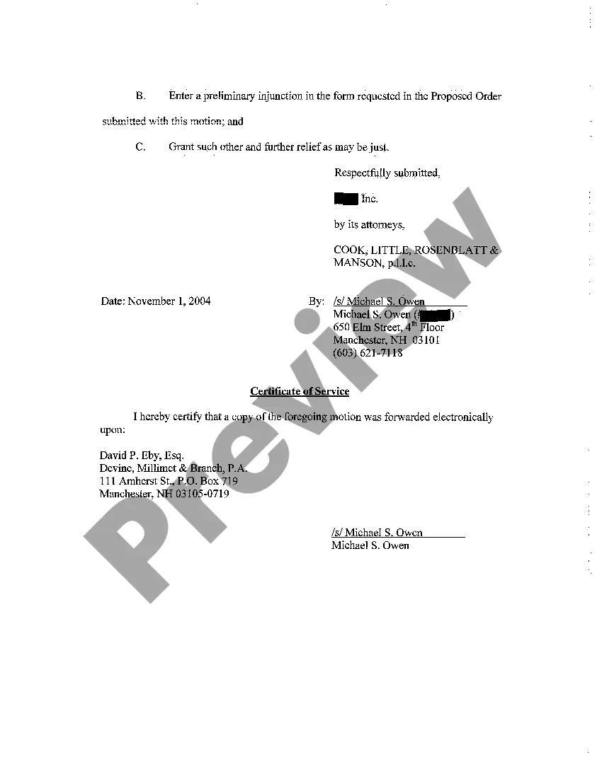 Preview A07 Motion for Preliminary Injunction by Plaintiff