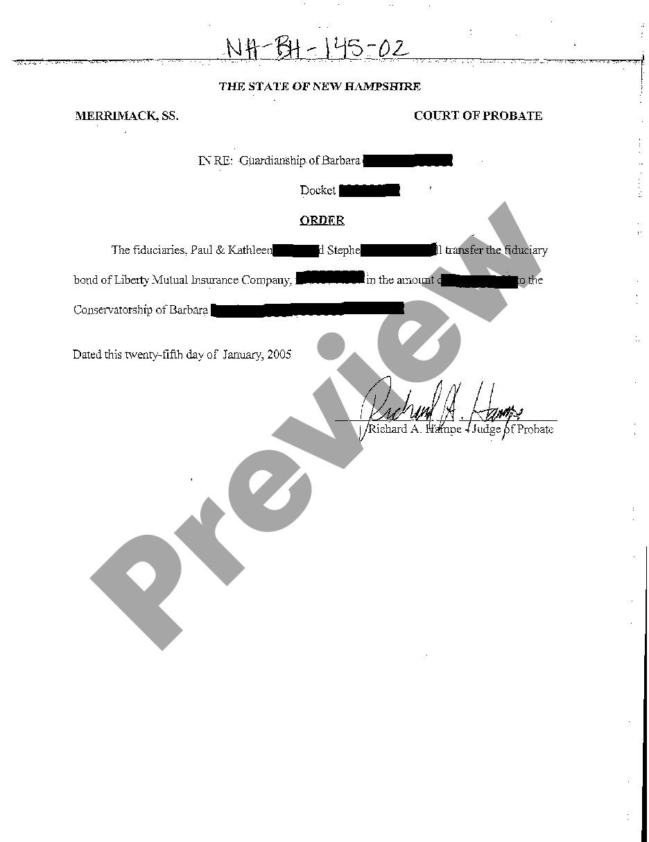 page 0 A02 Order Transferring Fiduciary Bond to Conservator ship preview