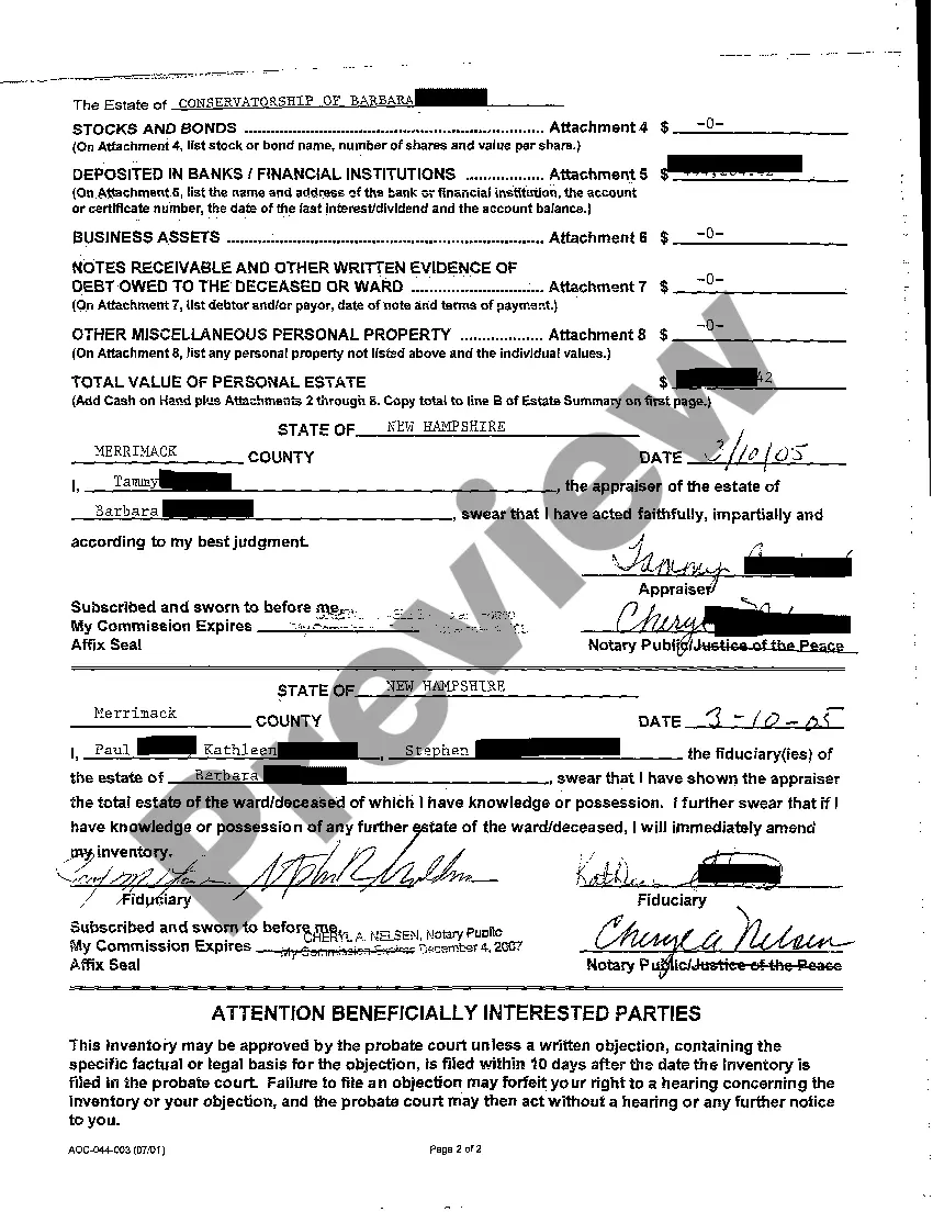 Preview A06 Inventory of Fiduciary