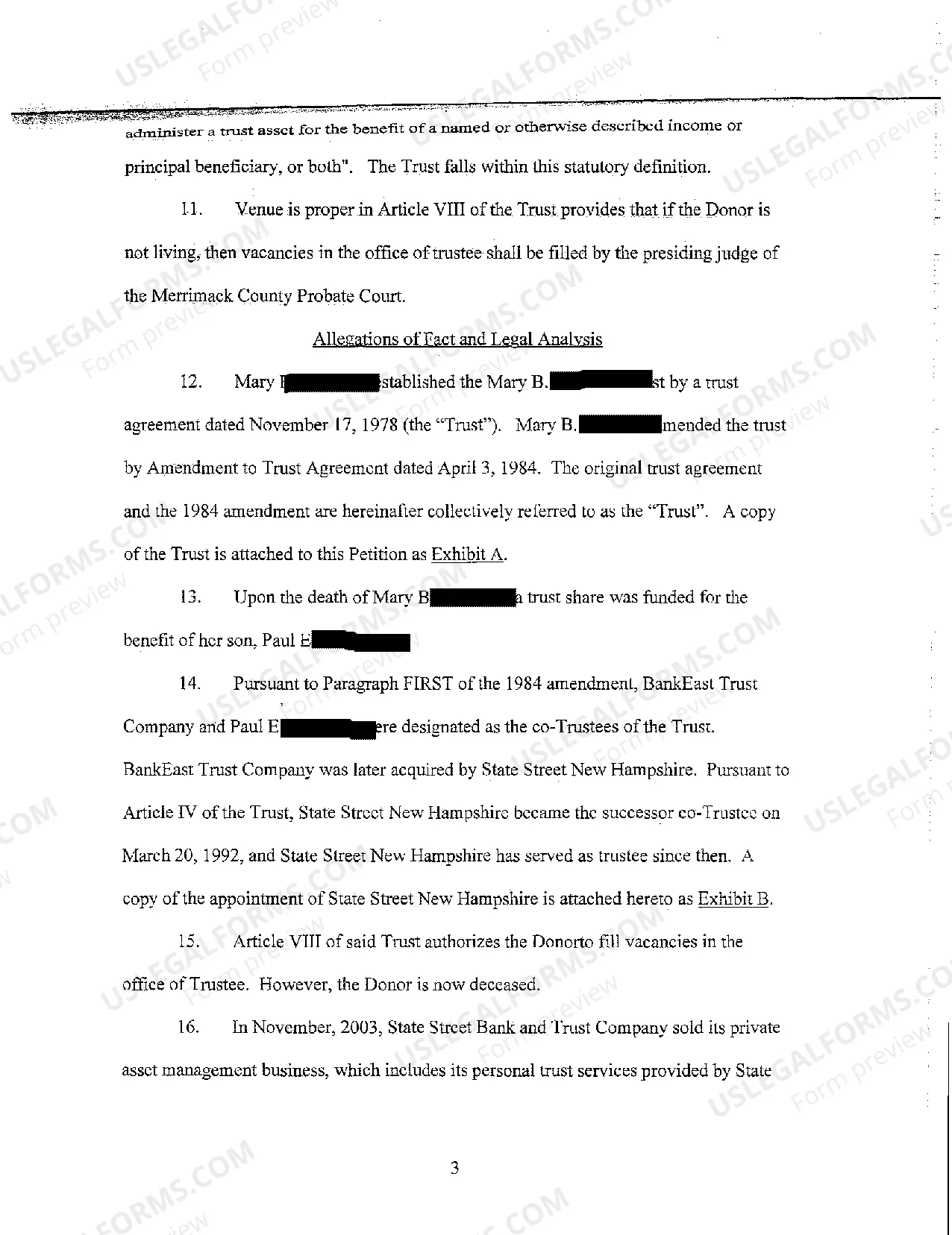 Preview A01 Petition to Appoint Successor Trustee