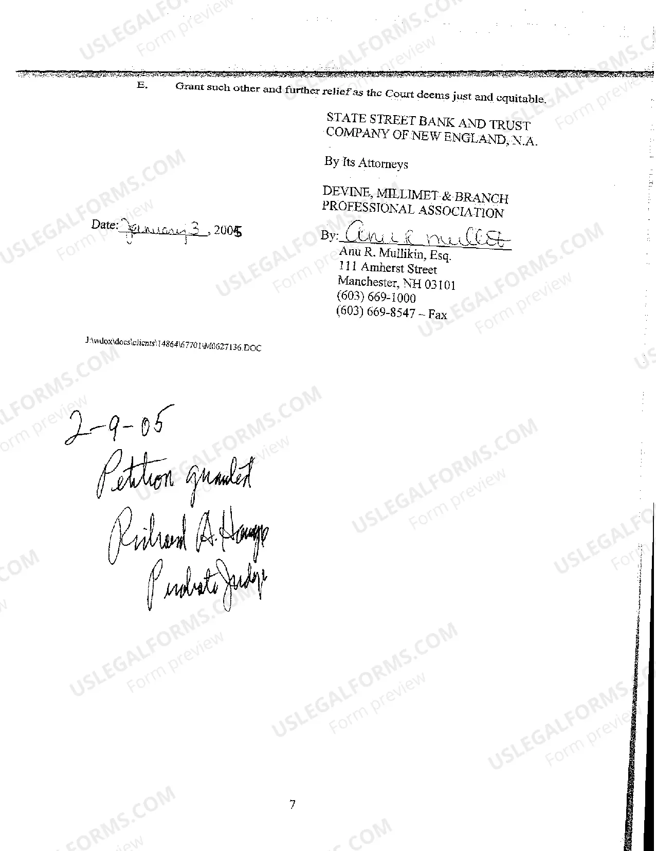 Preview A01 Petition to Appoint Successor Trustee