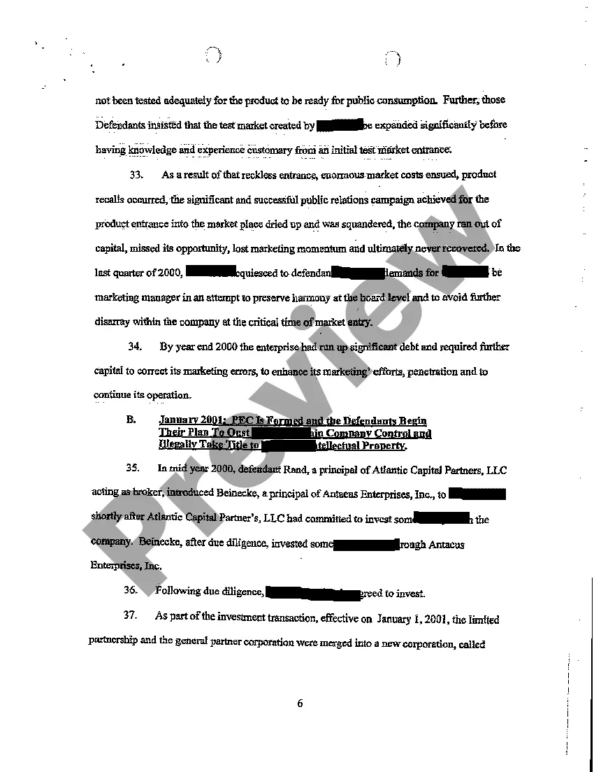 Preview A01 Declaration to Writ of Summons Breach of Contract and Conversion of Plaintiff's Technology Invention