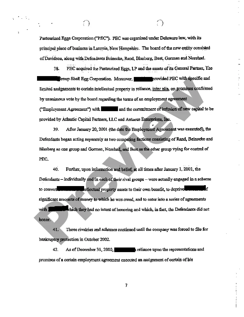 Preview A01 Declaration to Writ of Summons Breach of Contract and Conversion of Plaintiff's Technology Invention