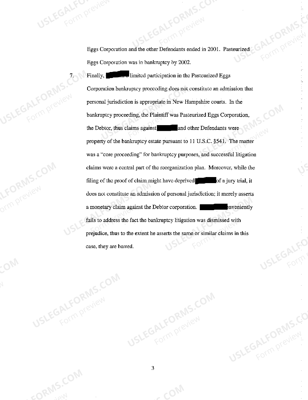 New Hampshire Motion to Dismiss for Lack of Personal Jurisdiction US