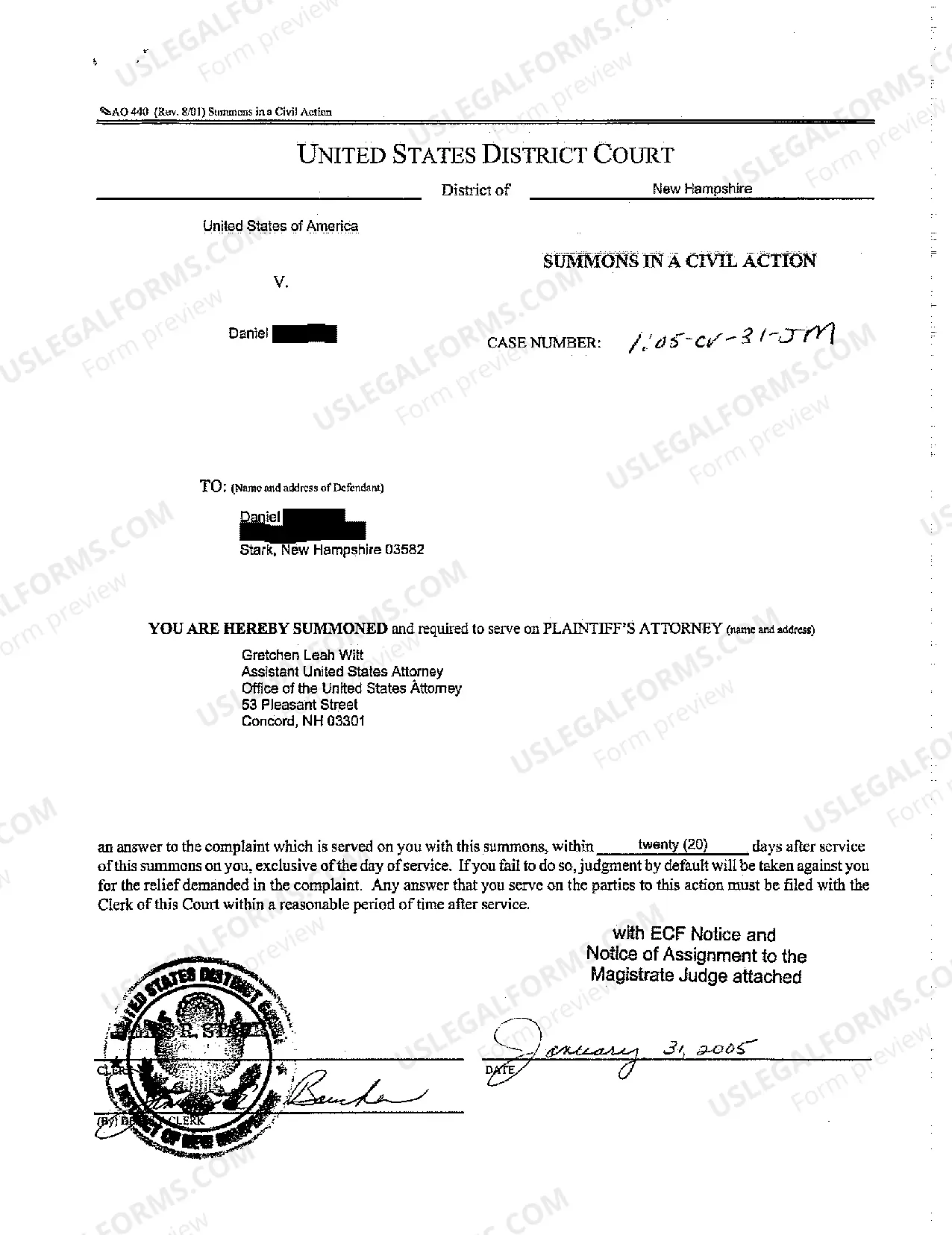 Preview A01 Complaint for Ejectment from Rural Housing Service Property and Quiet Title