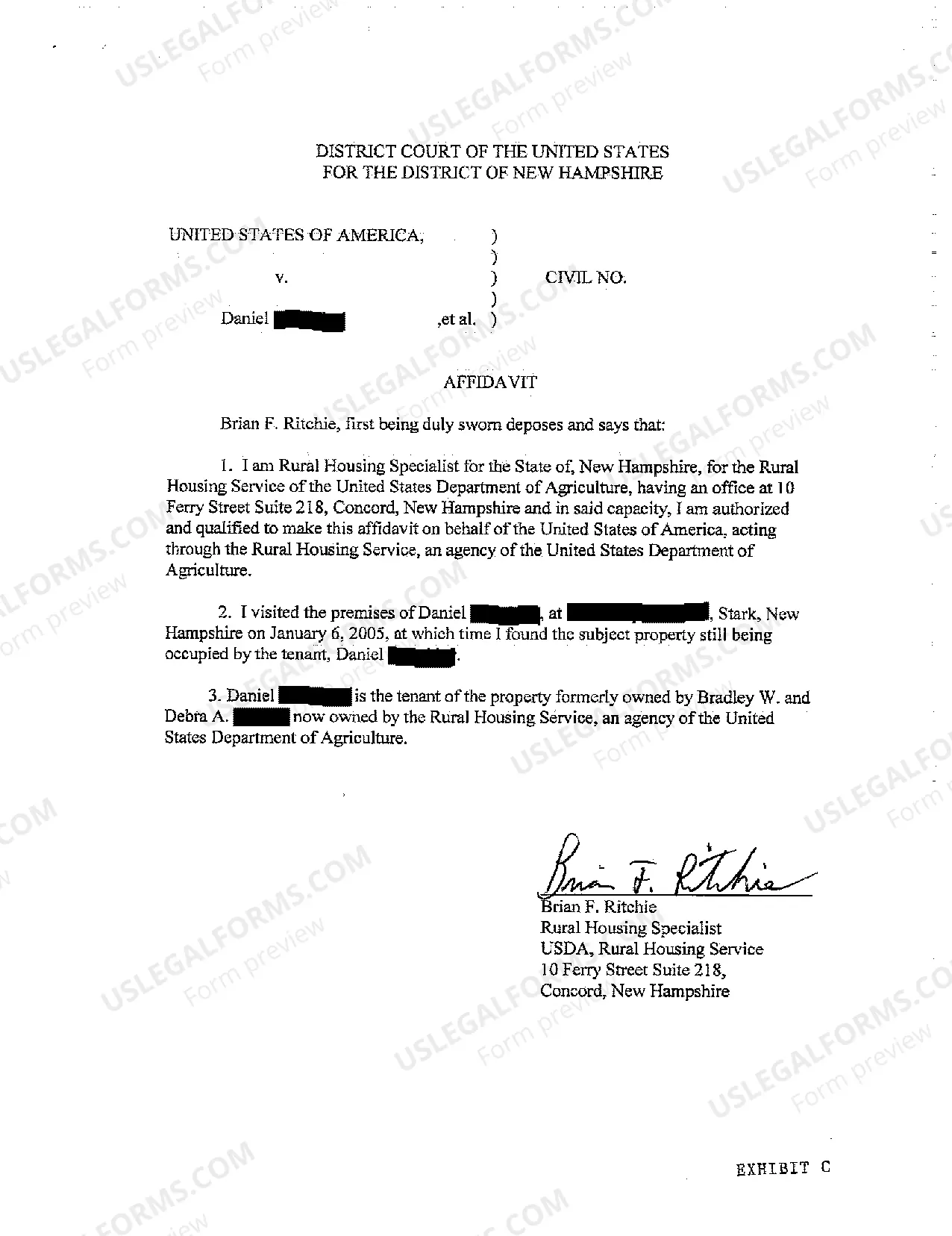 Preview A01 Complaint for Ejectment from Rural Housing Service Property and Quiet Title