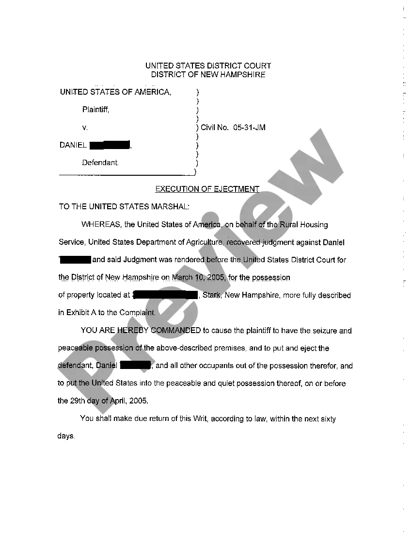 Get A06 Execution of Ejectment Preview A06 Execution of Ejectment