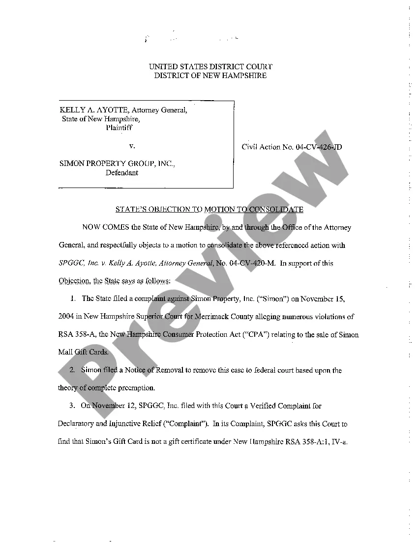 Preview A02 Plaintiff's Motion to Consolidate and Memorandum of Law in Support of Motion