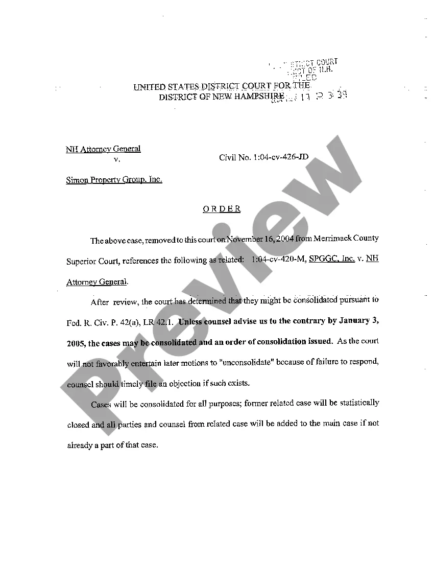 Preview A03 Order Granting Consolidation