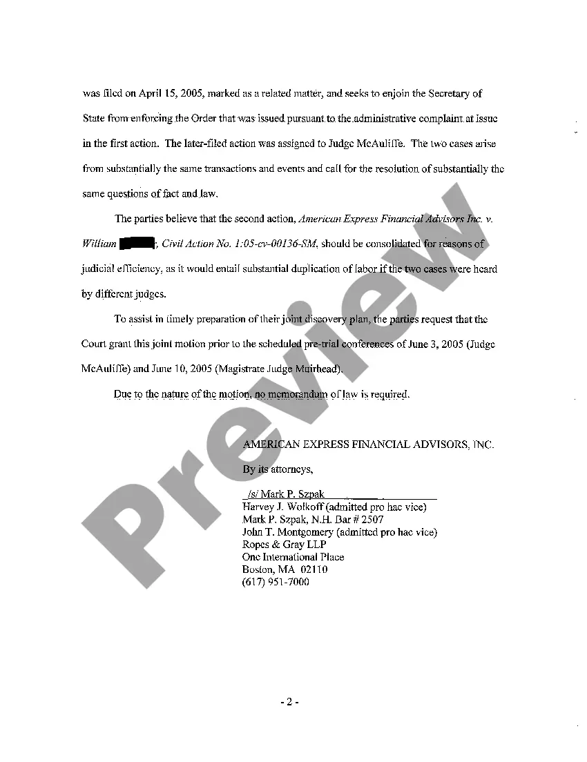 Get A06 Joint Motion to Transfer and Notice of Compliance with Requirements for Pro Hac Vice Attorneys Preview A06 Joint Motion to Transfer and Notice of Compliance with Requirements for Pro Hac Vice Attorneys