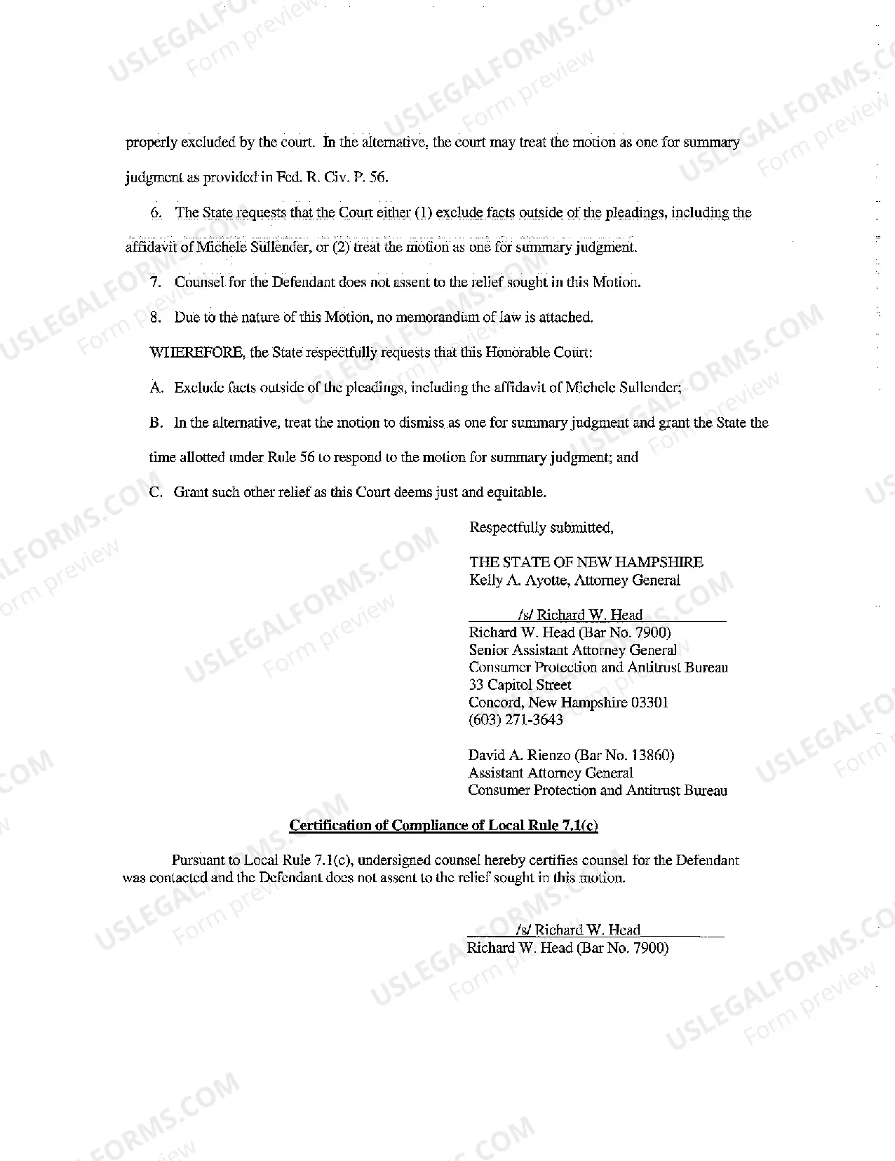 Preview A07 Plaintiff's Motion to Strike Opposing Party Affidavit