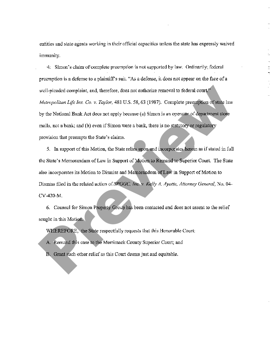 page 1 A11 Motion for Remand to Superior Court preview
