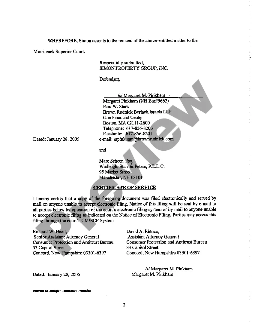 Get A12 Defendant's Assent to the Motion to Remand Preview A12 Defendant's Assent to the Motion to Remand