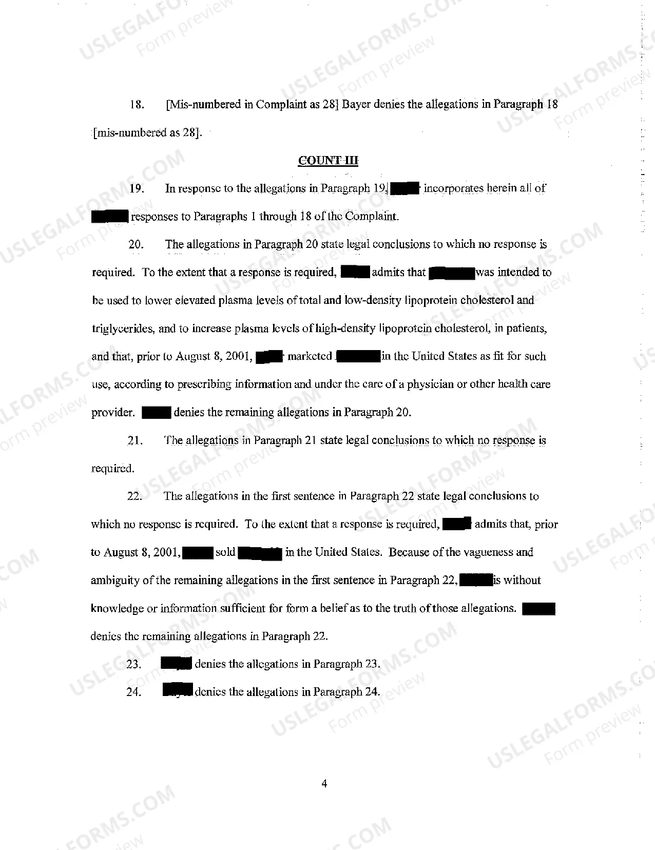 Preview A02 Answer of Defendant