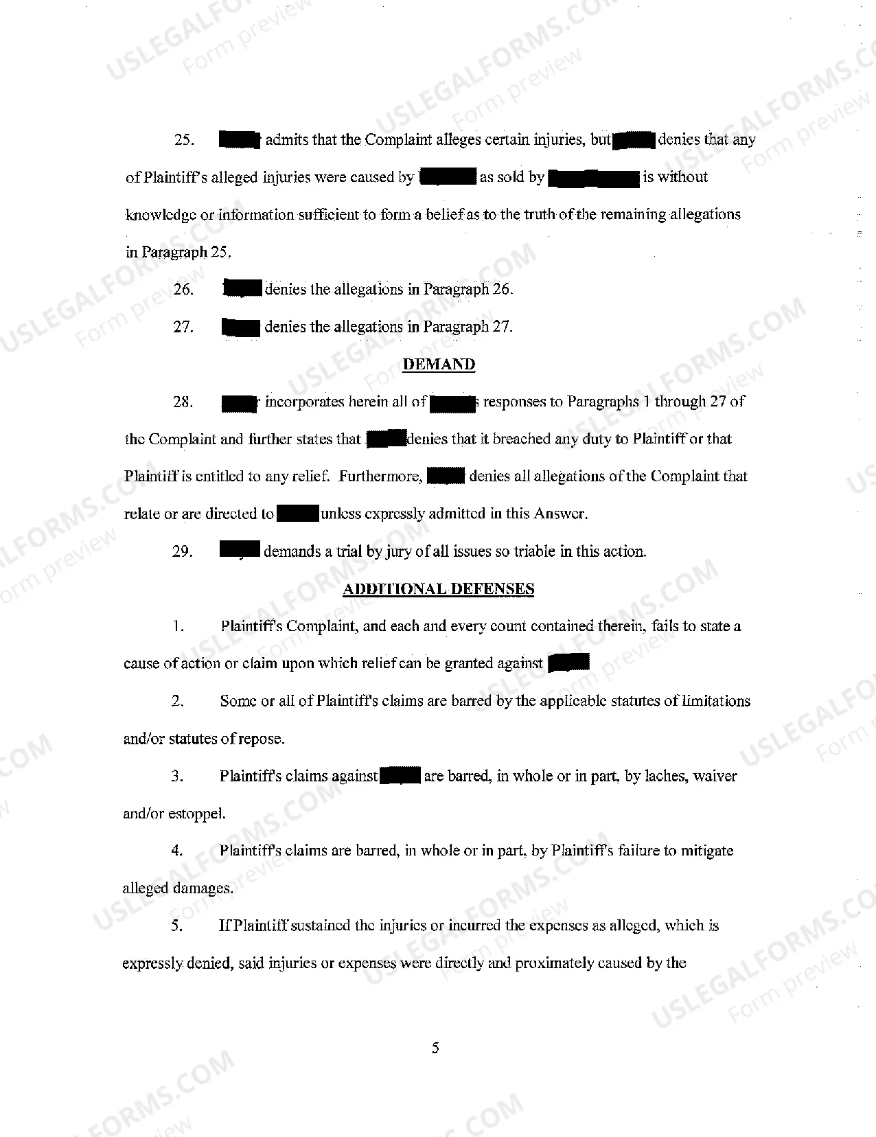 Preview A02 Answer of Defendant