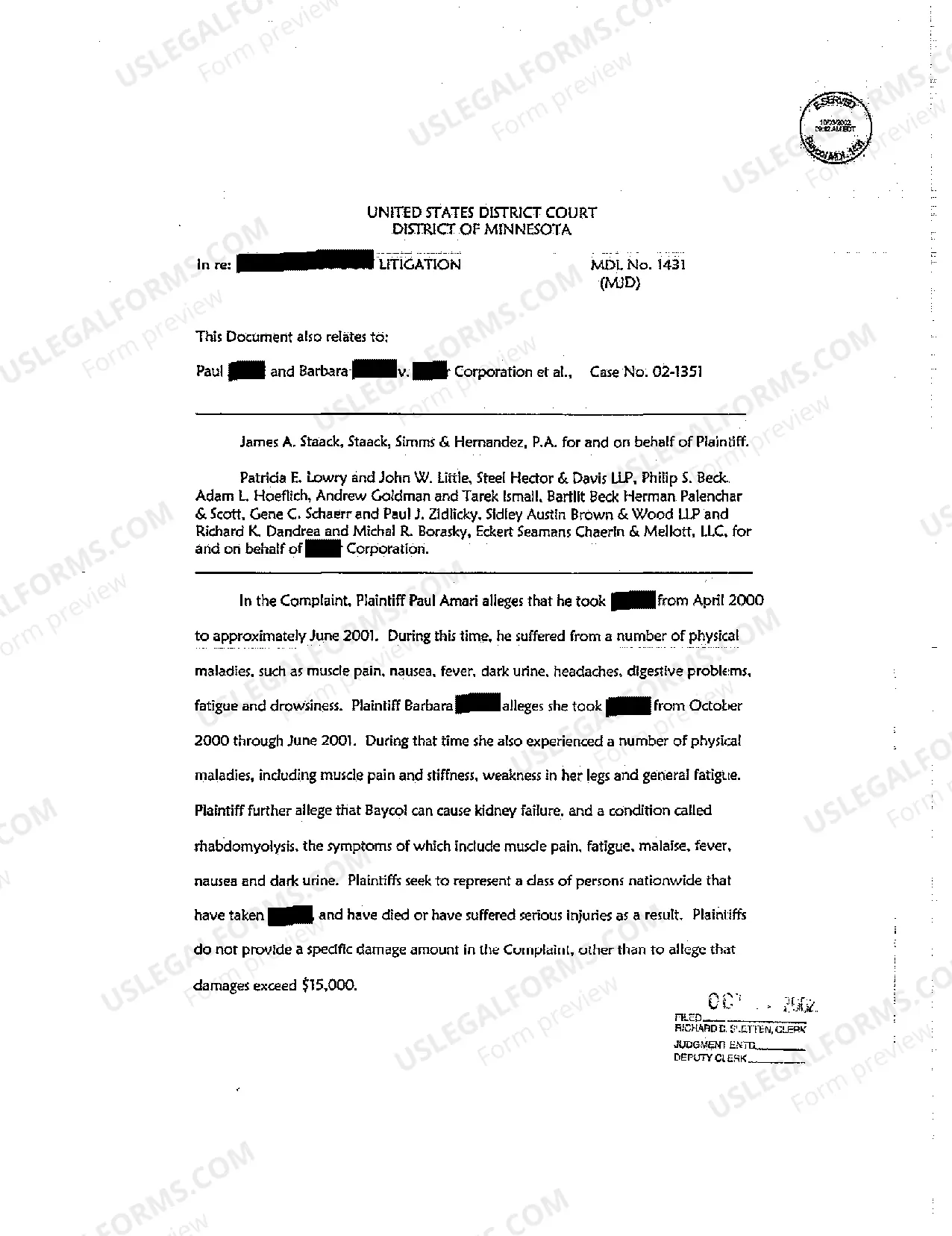 Preview A03 Notice of Removal from State Superior Court to United States District Court