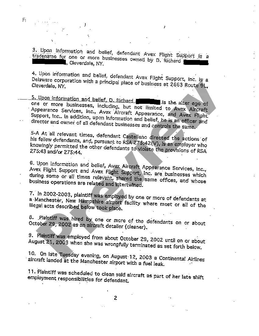 Preview A01 Petition for Wages and Claims for Wrongful Termination