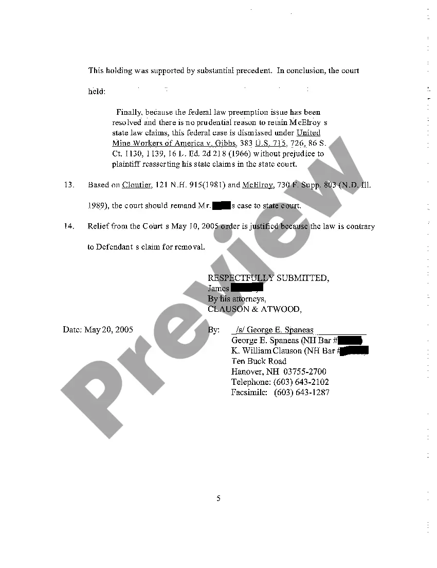 Preview A07 Motion to Reconsider Court Order Granting Defendant's Motion to Remand