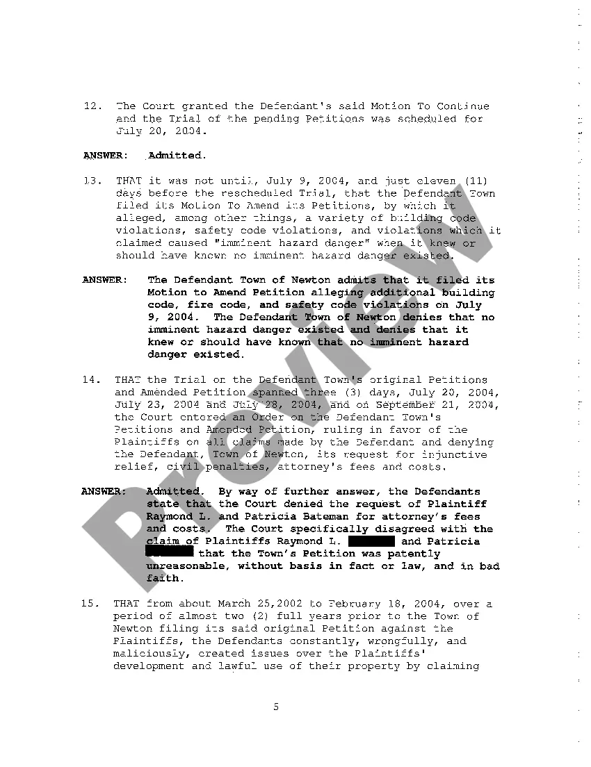 Preview A02 Answer of Defendants