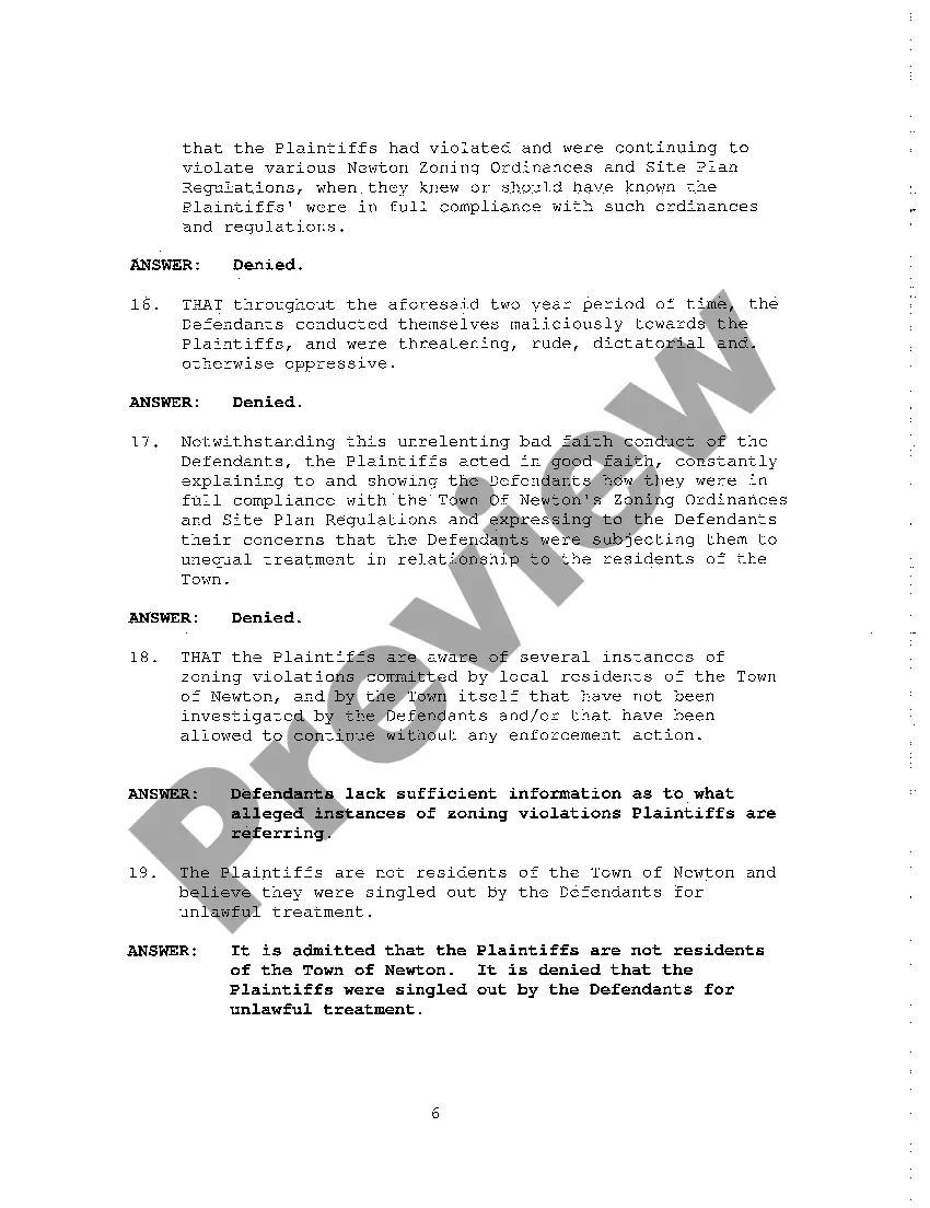 Preview A02 Answer of Defendants