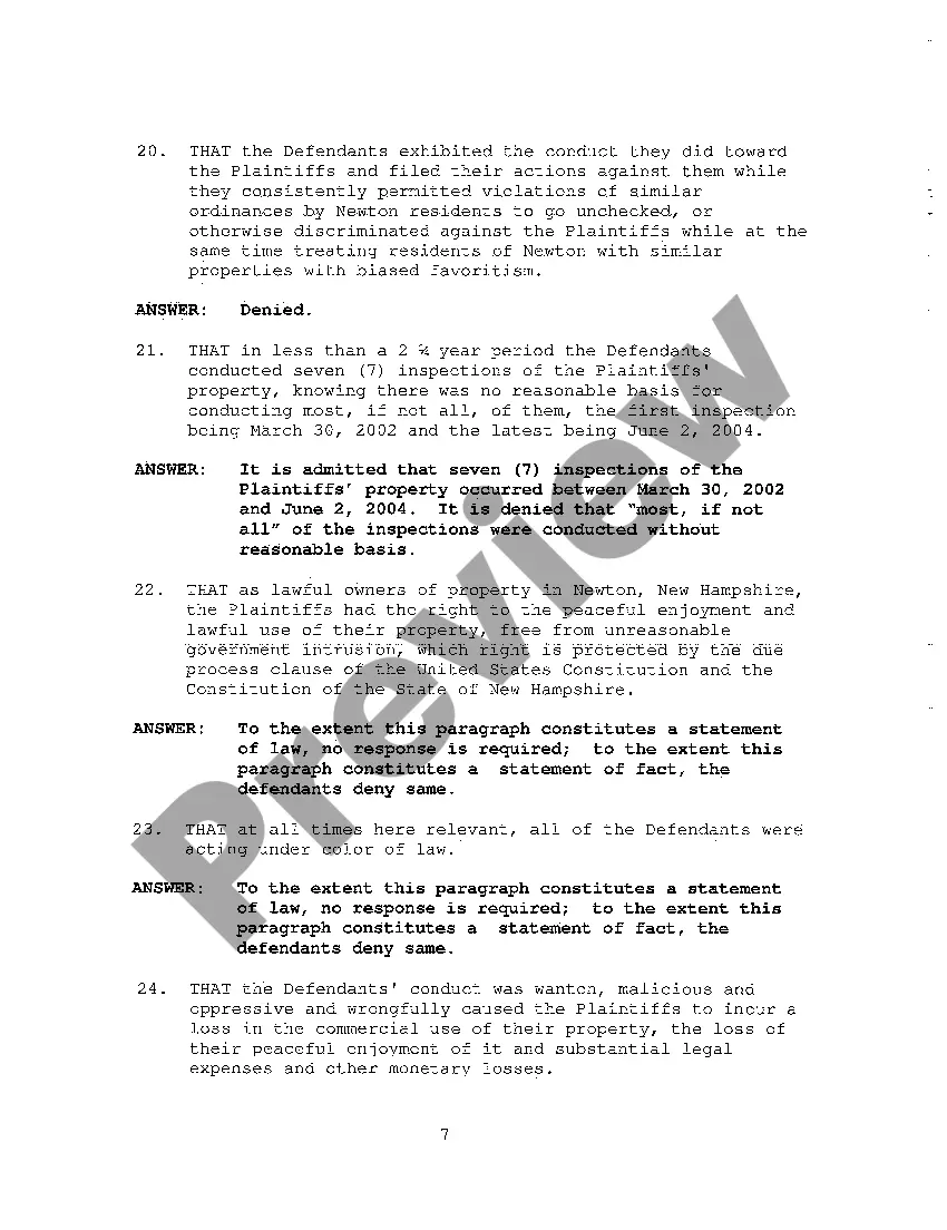 Preview A02 Answer of Defendants