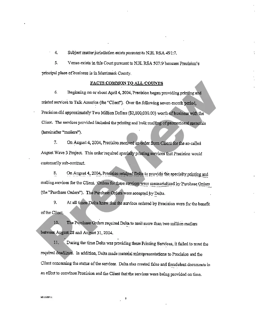 Get A01 Declaration to Writ of Summons for Breach and Fraud regarding Time Sensitive Business Contract Preview A01 Declaration to Writ of Summons for Breach and Fraud regarding Time Sensitive Business Contract