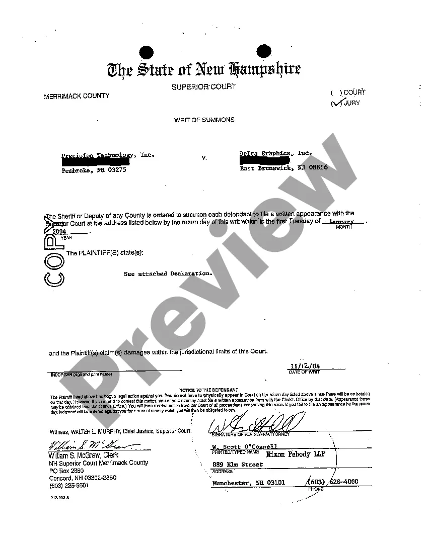 Get A01 Declaration to Writ of Summons for Breach and Fraud regarding Time Sensitive Business Contract Preview A01 Declaration to Writ of Summons for Breach and Fraud regarding Time Sensitive Business Contract