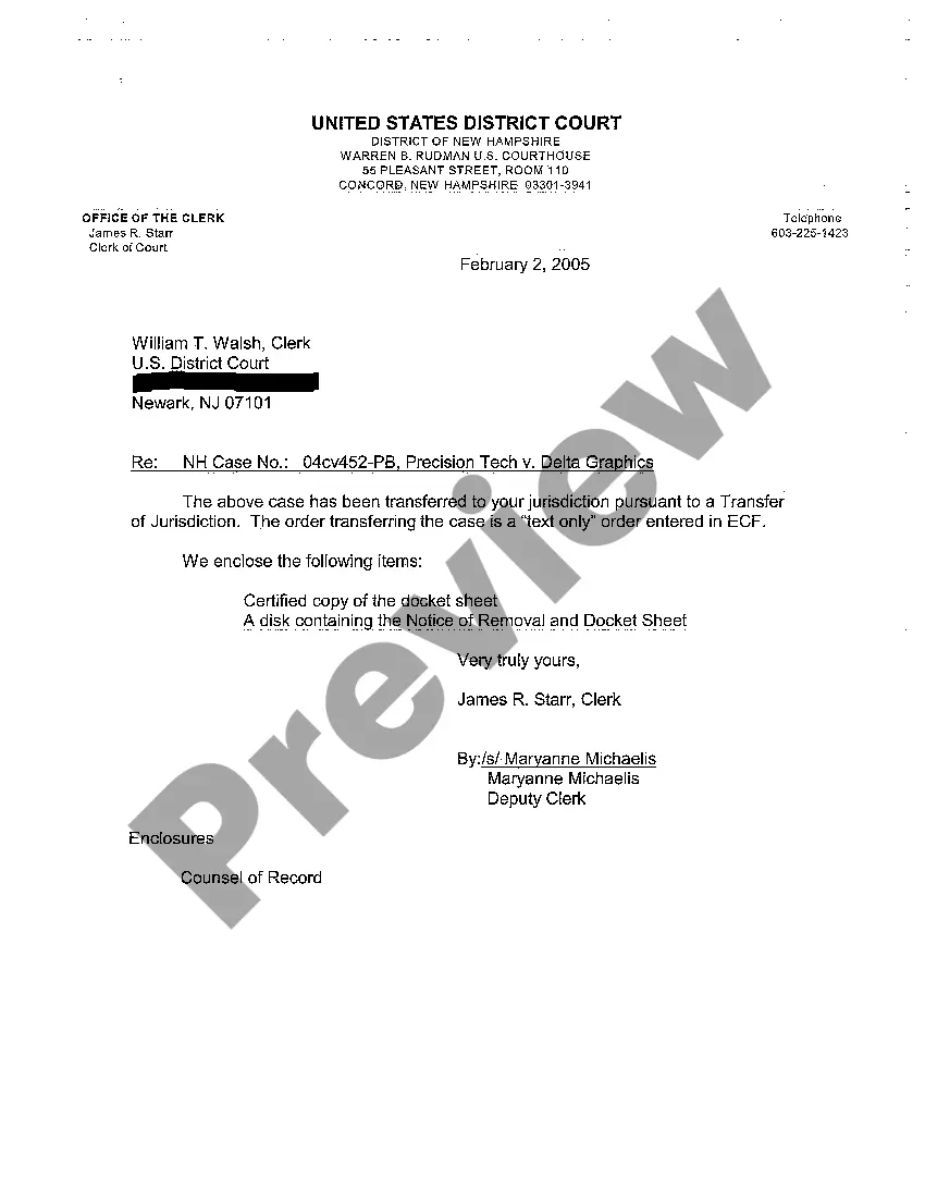 Preview A03 Notice of Non-Objection to Motion to Stay or Transfer