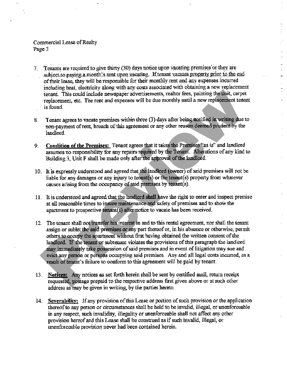 page 2 A02 Commercial Lease of Realty preview