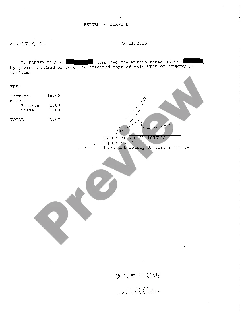 Preview A01 Writ of Summons for Defaulted Attorney's Fees