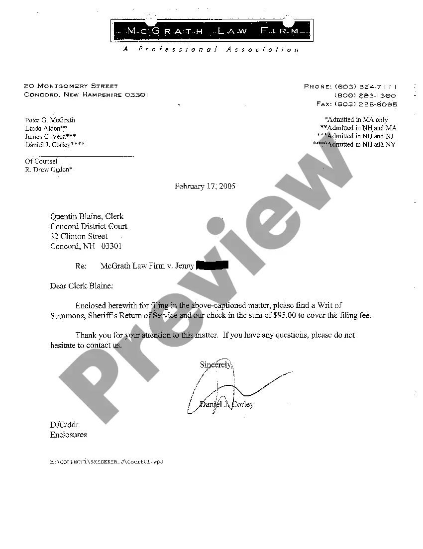 Preview A01 Writ of Summons for Defaulted Attorney's Fees