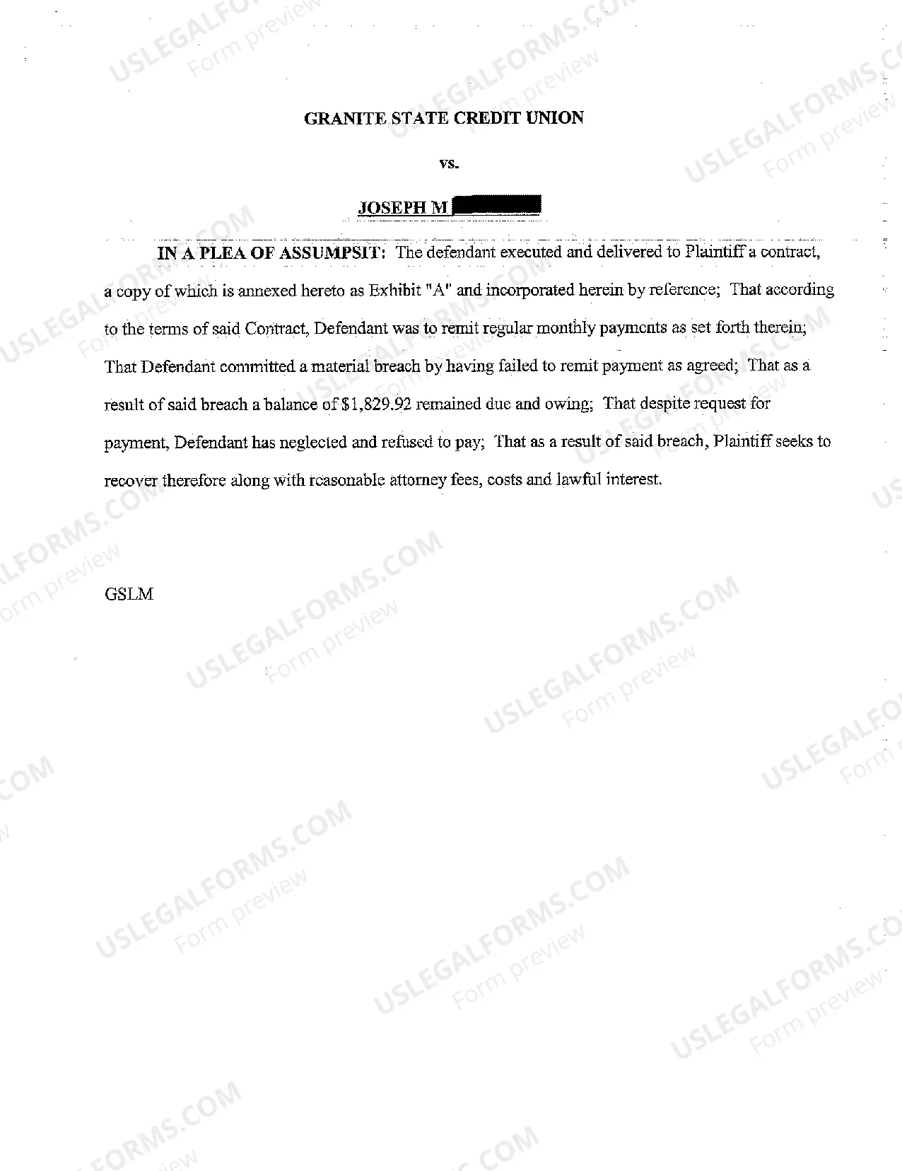 Preview A01 Writ of Summons Collection of Debt for Breach of Credit Card Agreement