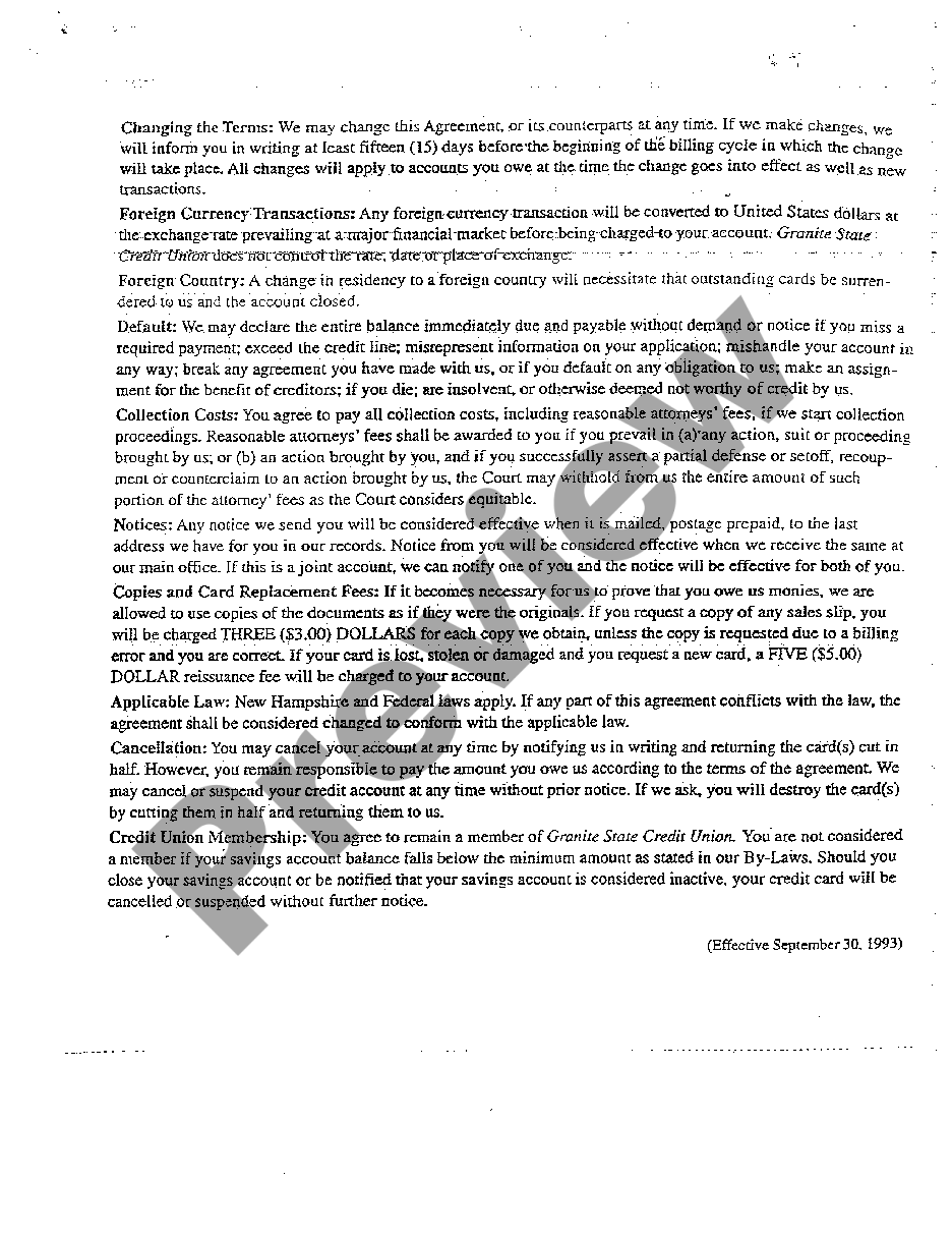 page 1 A02 Master Card Credit Card Agreement Letter preview