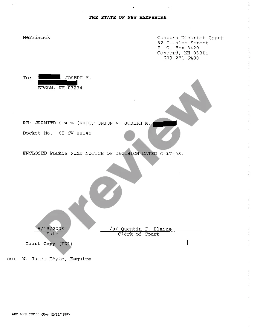 Preview A07 Notice of Decision of Default