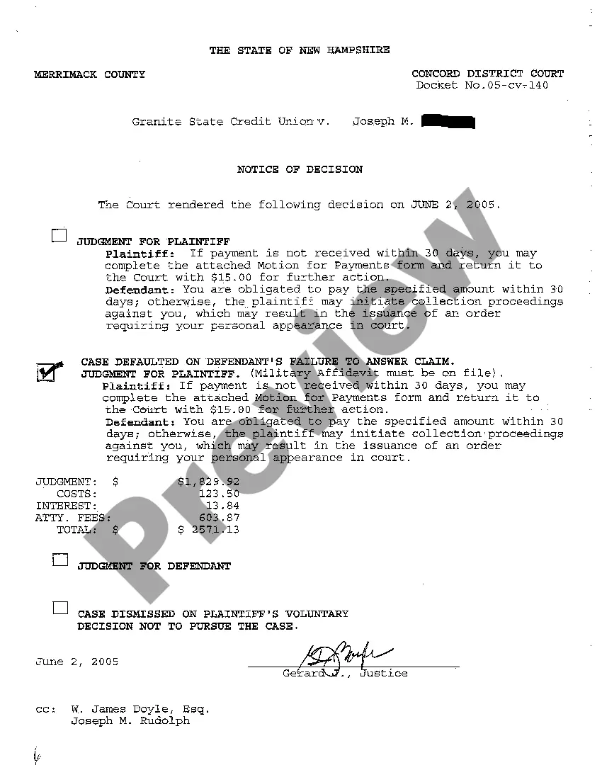 Preview A07 Notice of Decision of Default