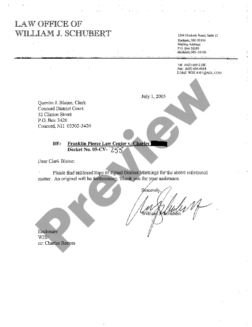 Preview A03 Docket Markings