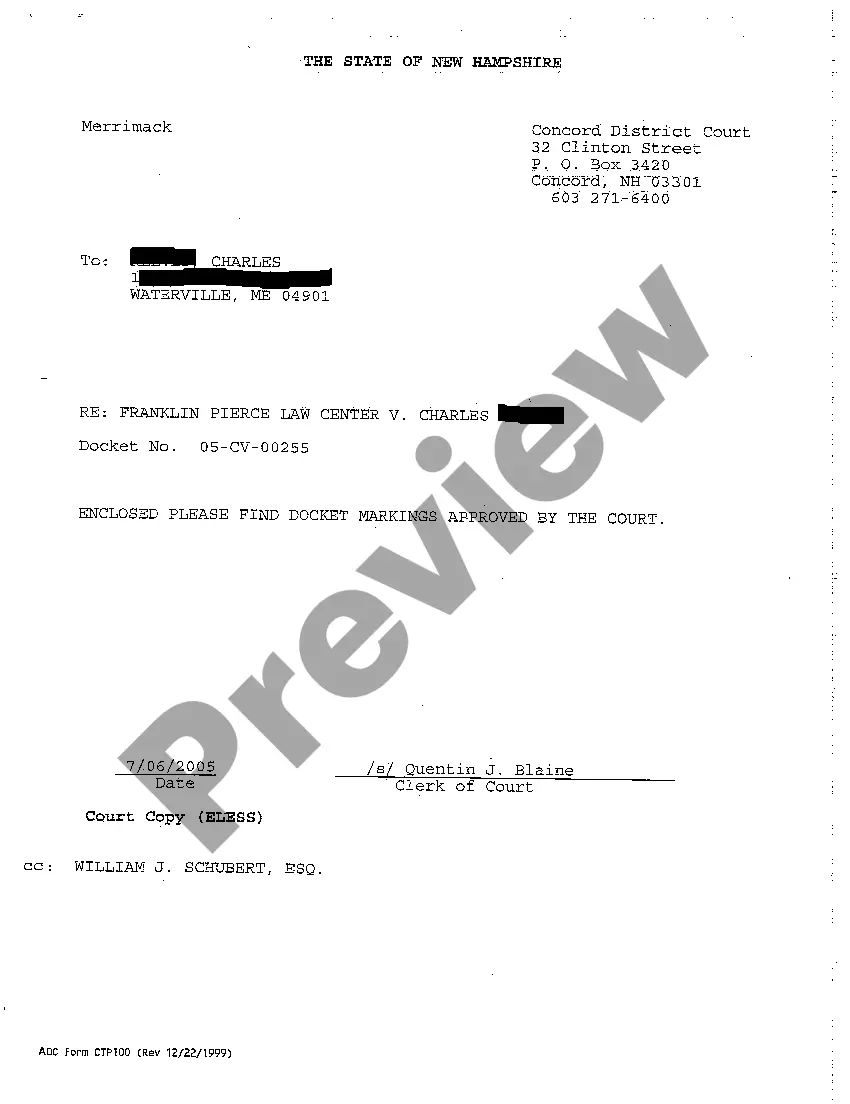 Preview A03 Docket Markings