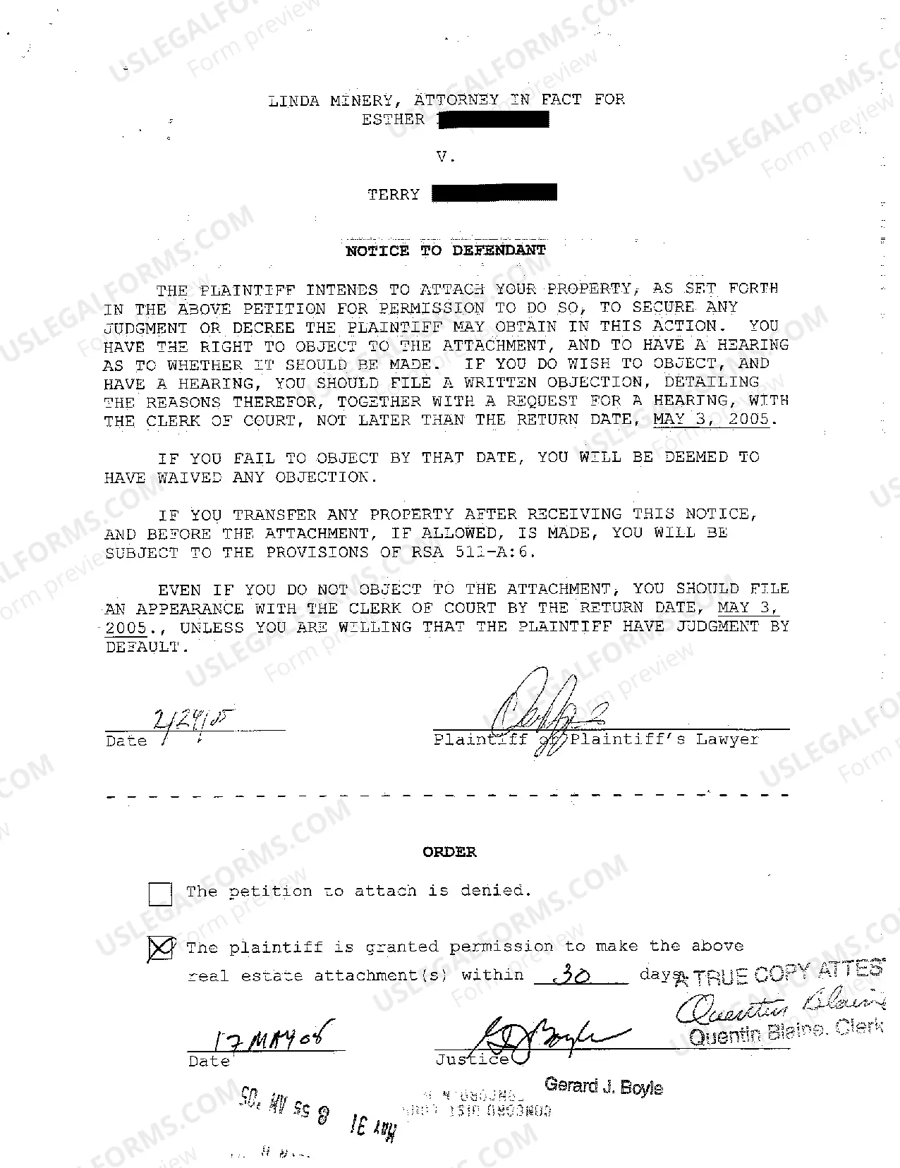 Preview A02 Petition to Attach Real Estate with Notice