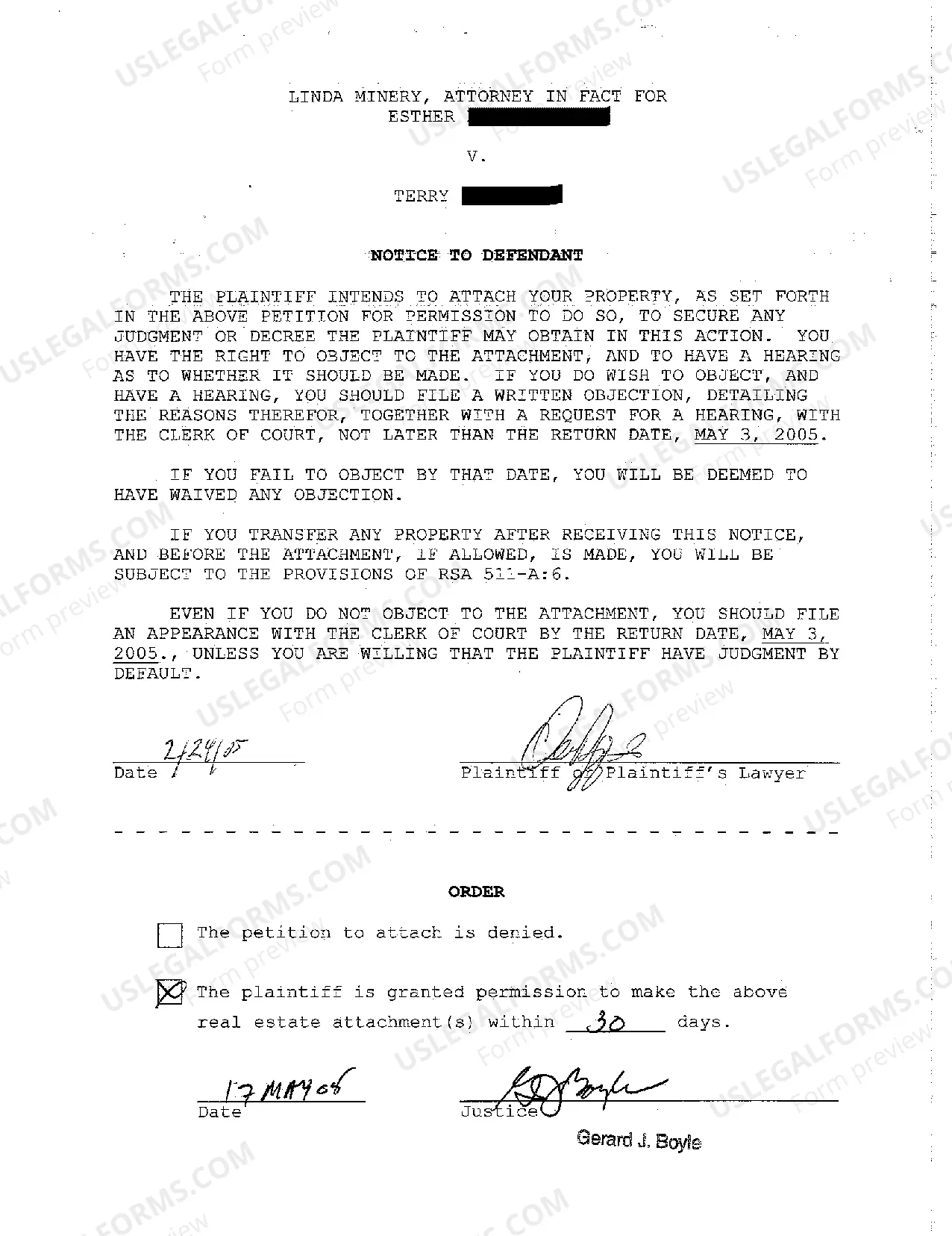 Preview A02 Petition to Attach Real Estate with Notice