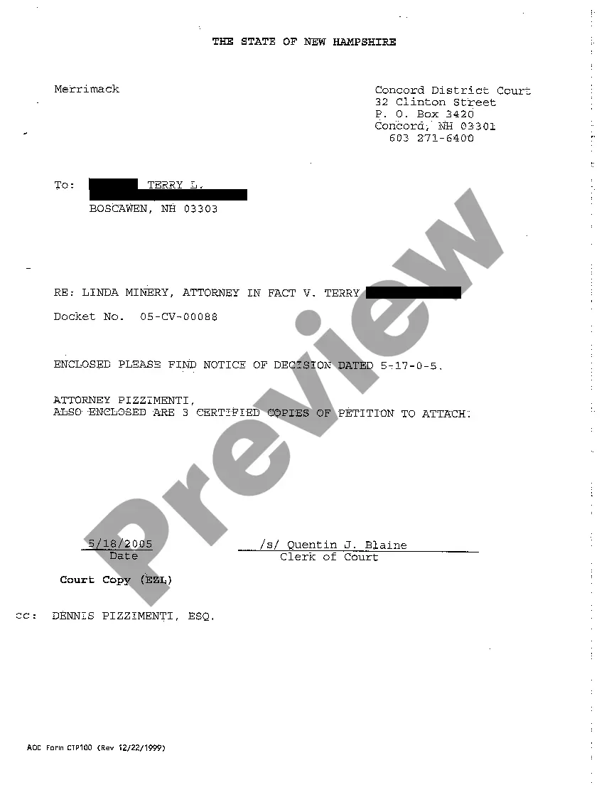 Get A07 Notice of Decision of Default by Defendant Preview A07 Notice of Decision of Default by Defendant
