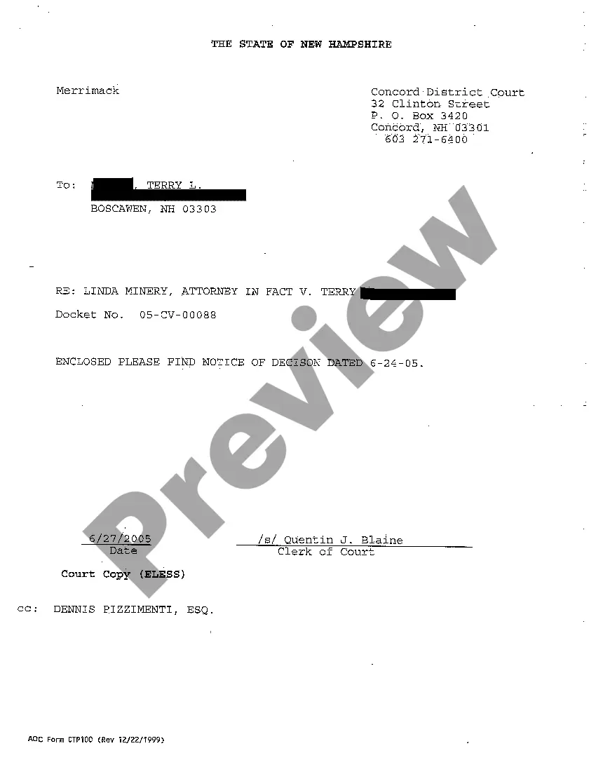 Get A07 Notice of Decision of Default by Defendant Preview A07 Notice of Decision of Default by Defendant