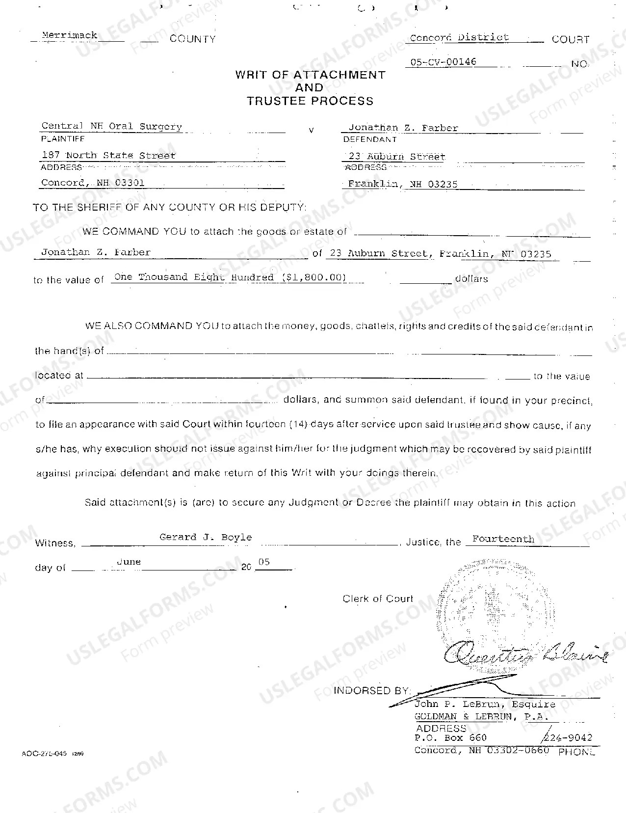 Preview A02 Petition to Attach Real Estate with Notice