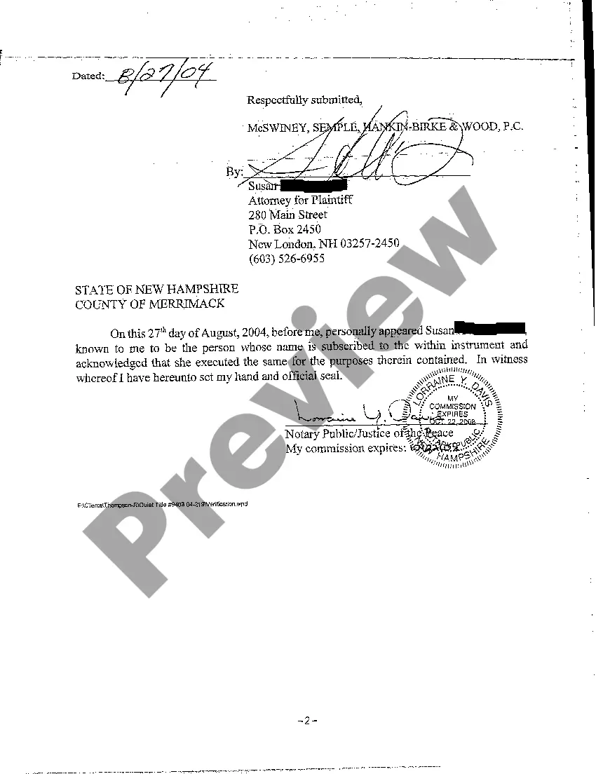 Preview A02 Verification to Petition to Quiet Title