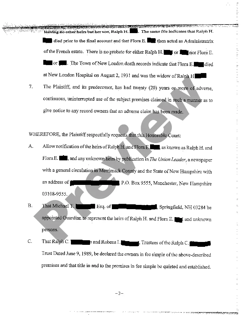 Get A01 Petition to Quiet Title Preview A01 Petition to Quiet Title